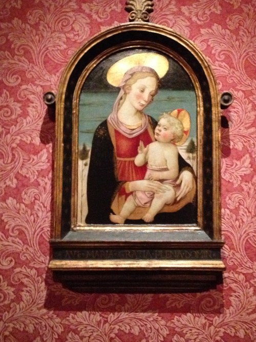 Nelie was Catholic and collected depictions of Madonna and child.  This one was by Botticelli, although that was not known at the time they purchased it.  