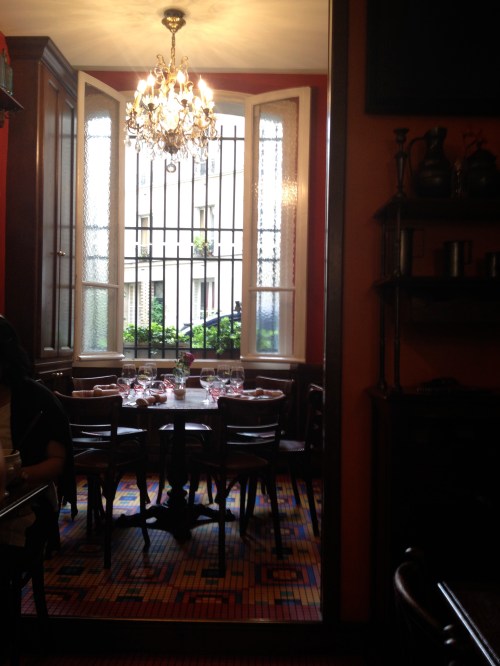 our favorite round table in a back alcove