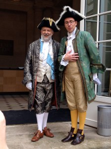 These two jaunty gentlemen greeted us at the door. The period costumes were gorgeous.