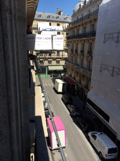 down the crane track