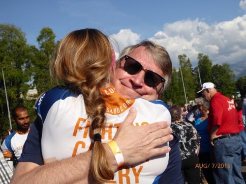 First hug from Daddy
